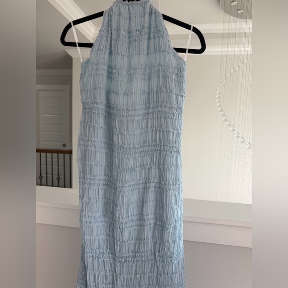 COMMENSE Light Blue Halter Ruched Dress - Picture 5 of 9